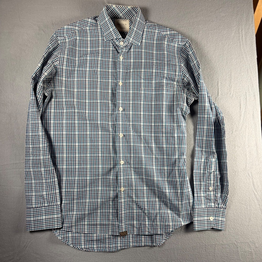 Billy Reid Mens Standard Cut Plaid Cotton Button Down Shirt Small Preppy